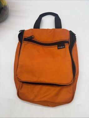 L.L. Bean Orange Canvas Daypack Backpack